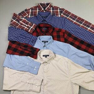 Lot Of 5 Mizzen + Main Leeward Shirt Mens XL Classic Fit Performance Long Sleeve